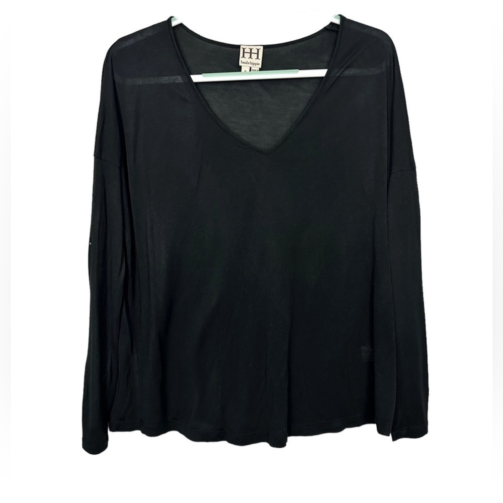 Haute Hippie Black V-Neck Modal Tee
